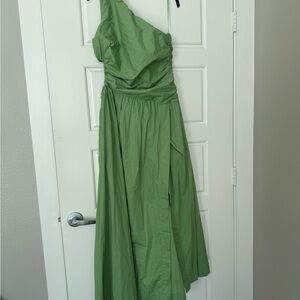 Abercrombie Green One-Shoulder Dress
